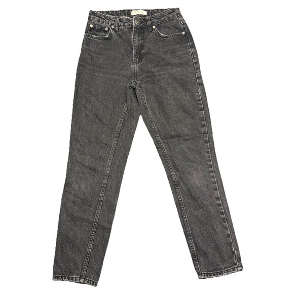 Free People We The Free Relaxed Fit Mid To High Rise Black Mom Jeans Size 25 - Picture 1 of 10
